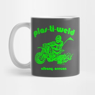 Plas-Ti-Weld logo in Kawasaki green Mug